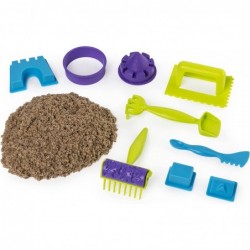 Kinetic Sand Beach Day Fun Playset with Castle Molds Tools and 12 oz. of All-Natural Kinetic Beach Sand Play Sand Sensory Toy...