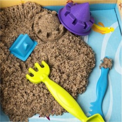 Kinetic Sand Beach Day Fun Playset with Castle Molds Tools and 12 oz. of All-Natural Kinetic Beach Sand Play Sand Sensory Toy...