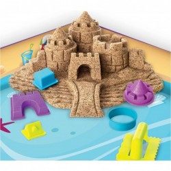 Kinetic Sand Beach Day Fun Playset with Castle Molds Tools and 12 oz. of All-Natural Kinetic Beach Sand Play Sand Sensory Toy...