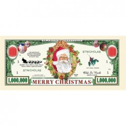 Pack of 10 - Merry Christmas Santa Claus Million Dollar Bill - Collectible Novelty St. Nick Million Dollar Bills - Best Fun S...