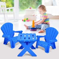 Kids Table and Chair Set Outdoor Toddler Activity Table and Adirondack Chairs for Picnic Garden Patio Backyard & Beach Kids O...