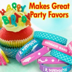 Mermaid Silicone Wristbands - Mermaid Party Favors and Party Supplies Mermaid Birthday Themed Under The Sea Party Gift 8 Pack...