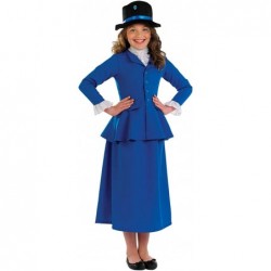 Girls English Nanny Costume Blue Colonial Kids Halloween Costumes Available In Sizes Small Medium Large XL $44.92 Kids' Costumes