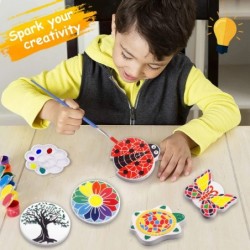 Paint Your Own Stepping Stones 5-Pack DIY Ceramic Painting Kit for Kids Outdoor Garden Art & Craft Painting Set for Boys & Gi...