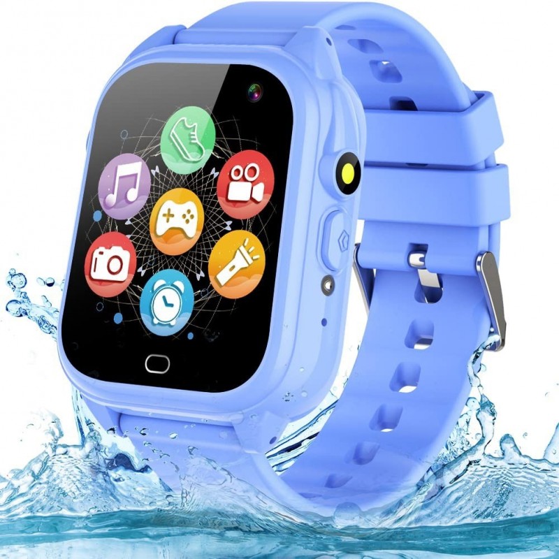 Kids Waterproof Smart Watch Boys Girls Age 3-12 with 26 Game 1.44'' HD Touch Screen Music Player Camera Video Recorder 12/24 ...