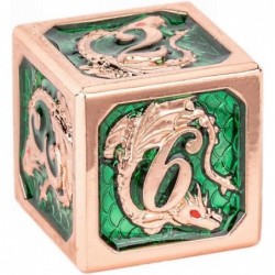 DND Dice Set Copper Dragon dice Enamel Green zamak with dice Box D&D Polyhedral Dice for Dungeons and Dragons dice Trpg 7 Pie...