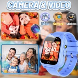 Kids Waterproof Smart Watch Boys Girls Age 3-12 with 26 Game 1.44'' HD Touch Screen Music Player Camera Video Recorder 12/24 ...