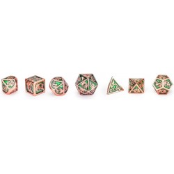 DND Dice Set Copper Dragon dice Enamel Green zamak with dice Box D&D Polyhedral Dice for Dungeons and Dragons dice Trpg 7 Pie...