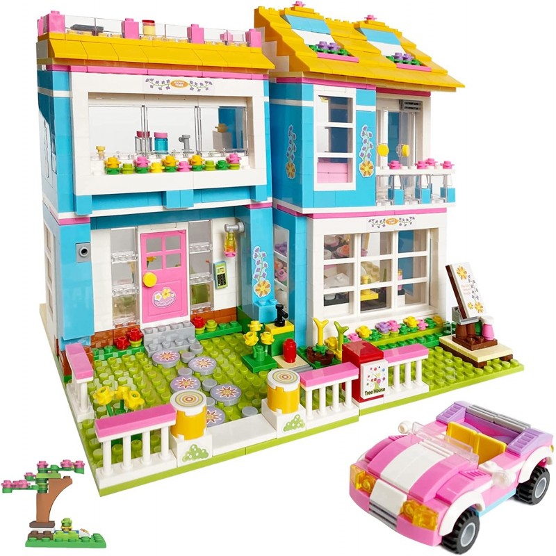 1049 Pieces Friends House Building Kit Family Friends House Building Blocks Sets Creative DIY Role-Playing Construction Toys ...