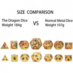 DND Dice Set Copper Dragon dice Enamel Green zamak with dice Box D&D Polyhedral Dice for Dungeons and Dragons dice Trpg 7 Pie...