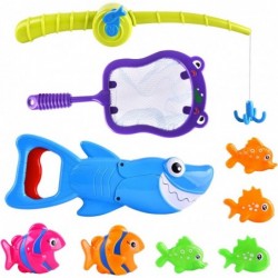 Bath Toys Baby Bath Essentials Fishing Pole Games Swimming Shark Grabber Water Table Pool Bath Time Infant Bathtub Toy Set No...