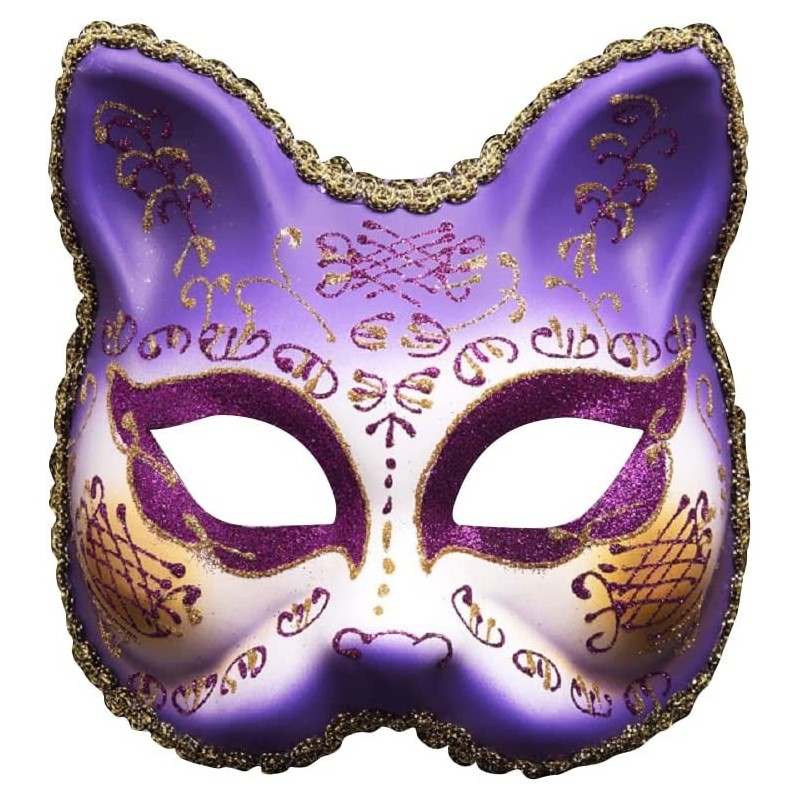 Mardi Gras Mask Cartoon Big Cat Masquerade Half Face Mask for Halloween Party Fun Mardi Gras Rio Carnival - Big Cat Purple $2...