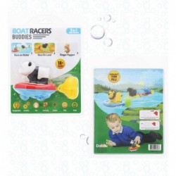 Boat Racer Buddy Fun Educational Bath Toy Finger Puppet Pull and Go Water Racing Woodland Pal for Shower Pool Bathtub Swim Ha...