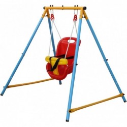 Baby Toddler Indoor/Outdoor Metal Swing Set (Blue Red Yellow) $122.08 Play Sets & Playground Equipment