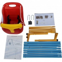 Baby Toddler Indoor/Outdoor Metal Swing Set (Blue Red Yellow) $122.08 Play Sets & Playground Equipment