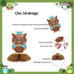 6 Pieces Owl Decorations Owl Birthday Party Favors Kit 3D Owl Honeycomb Table Centerpieces for Baby Shower Woodland Animals T...