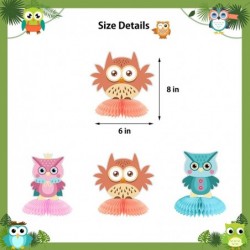 6 Pieces Owl Decorations Owl Birthday Party Favors Kit 3D Owl Honeycomb Table Centerpieces for Baby Shower Woodland Animals T...