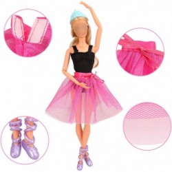 3 Sets Ballerina Doll Clothes Ballet Outfits Dance Dresses Costume Mirror Tutu Skirt with 3 Shoes 3 Crown Accessories for 11....