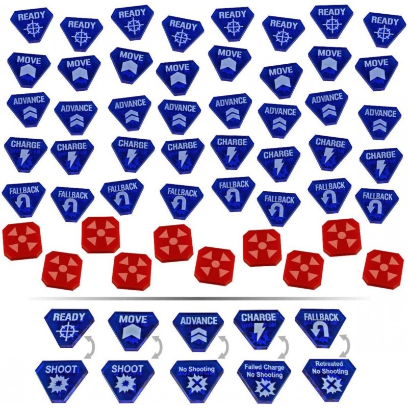 Combat Token Set Compatible with WH:KT Translucent Blue & Red (50) $61.27 Game Accessories