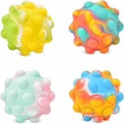 [4 Pack] Pop Fidget It Ball Toys Toy Stretchy Balls Popper Its Fidget Ball Anxiety Stress Relieve Relief Pressure Bubble Sili...