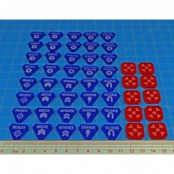 Combat Token Set Compatible with WH:KT Translucent Blue & Red (50) $61.27 Game Accessories