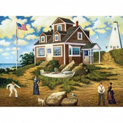 Charles Wysocki - A Delightful Day on Sparkhawk Island - 1000 Piece Jigsaw Puzzle $20.05 Jigsaw Puzzles