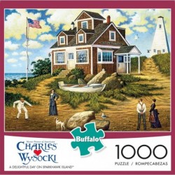 Charles Wysocki - A Delightful Day on Sparkhawk Island - 1000 Piece Jigsaw Puzzle $20.05 Jigsaw Puzzles