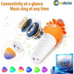 Kids Toys for Girls 3-8 Kids Karaoke Microphone for Singing Toddler Microphone Machine with Voice Changing & LED Bluetooth Mi...