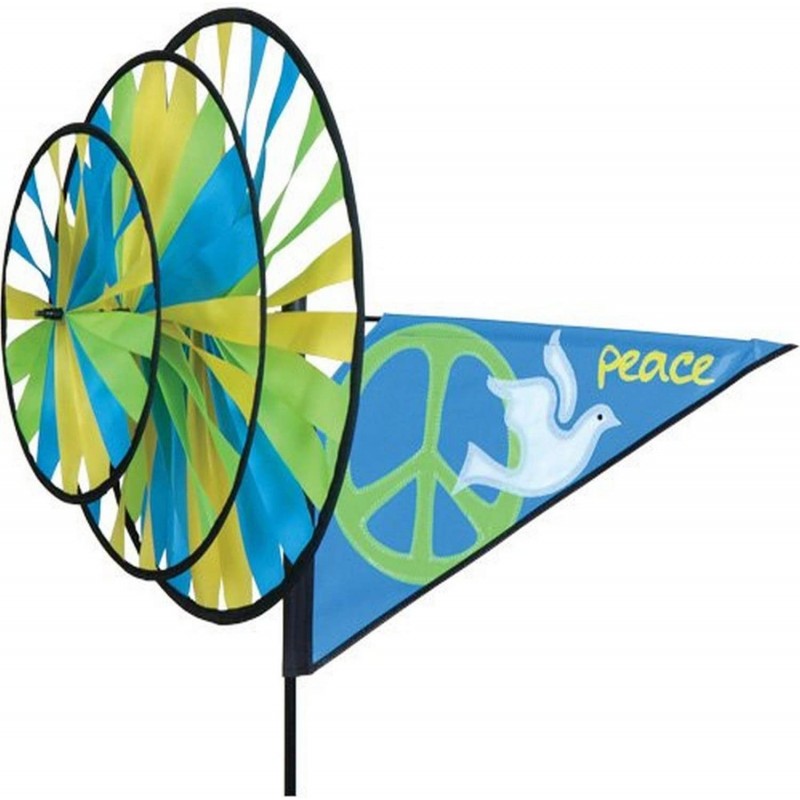 Premier 22145 Triple Spinner Peace 33 by 27-Inch $71.96 Kites & Wind Spinners