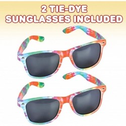 Tie-Dye Color Frame Sunglasses for Kids Set of 2 Cool Birthday and Pool Party Favors for Boys and Girls Fun Dress-Up Accessor...