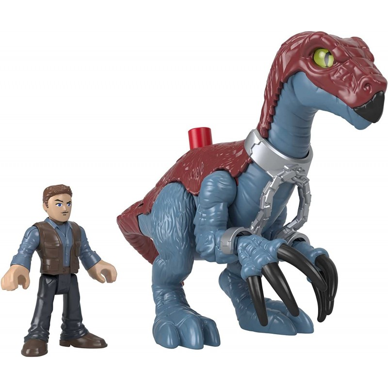 Fisher-Price Imaginext Jurassic World Dominion Therizinosaurus Dinosaur & Owen Grady 3-Piece Poseable Figure Set for Preschoo...