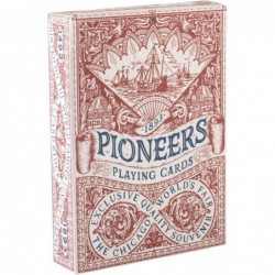 Pioneers Playing Card Deck Red - Vintage Chicago World's Fair Themed Marked Design - for Games and Magic Tricks $21.64 Card G...