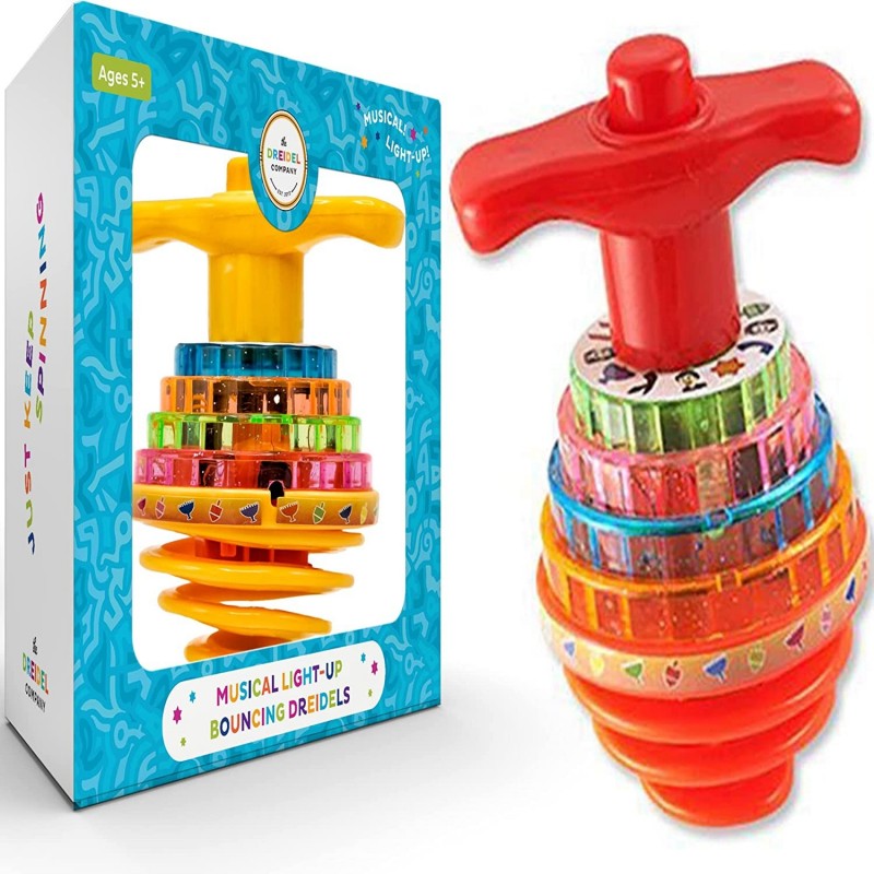 Hanukkah Dreidel Musical Bouncing Light-Up Dreidel Hanukkah Toys - Assorted Colors $15.42 Novelty Spinning Tops