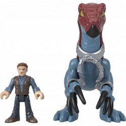 Fisher-Price Imaginext Jurassic World Dominion Therizinosaurus Dinosaur & Owen Grady 3-Piece Poseable Figure Set for Preschoo...