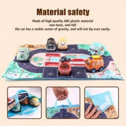 Cartoon Inertia Baby Toy Cars with Storage Bag and mat 6 Pcs Push and Go Toys Kids Toys Car for Girls Boys Early Educational ...