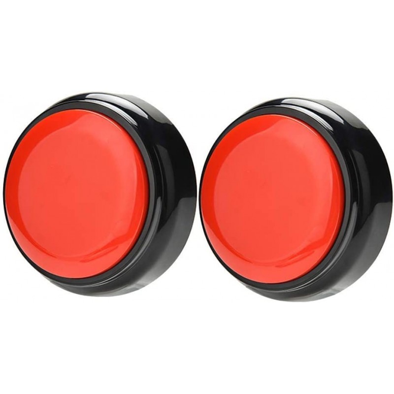 Record Talking Button-Recordable Button Dog Training Button Sound Effect Button -30 Second Recording Button Set of 2 (Black) ...