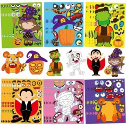 Halloween Party Favors Stickers for Kids - 42 Sheets Halloween Make face Stickers for Kids Toddlers Halloween Activities Part...