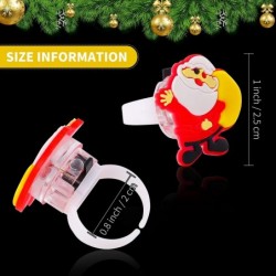 100 Pieces Christmas Light Up Rings LED Flash Rings Assorted Styles Christmas Light Up Toys for Christmas Stocking Stuffers O...