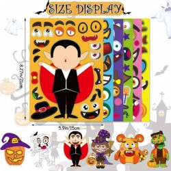 Halloween Party Favors Stickers for Kids - 42 Sheets Halloween Make face Stickers for Kids Toddlers Halloween Activities Part...