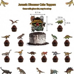 Dinosaur Party Decorations Jurassic Dinosaur Birthday Party Supplies with T-Rex Birthday Banner Hanging Swirls Cake Toppers B...