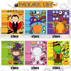 Halloween Party Favors Stickers for Kids - 42 Sheets Halloween Make face Stickers for Kids Toddlers Halloween Activities Part...