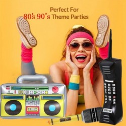 Inflatable Boom Box 90s Phone Prop Inflatable Mobile Phones Inflatable Microphones for 80s 90s Party Decorations Inflatable P...