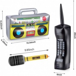 Inflatable Boom Box 90s Phone Prop Inflatable Mobile Phones Inflatable Microphones for 80s 90s Party Decorations Inflatable P...