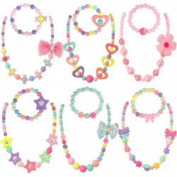 Beaded Necklace and Beads Bracelet for Kids 6 Sets Little Girls Jewelry Sets Favors Bags for Girls $24.85 Kids' Dress-Up Acce...