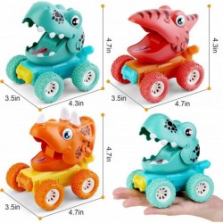 Baby Dinosaur Toy Cars for 1 2 3 Year Old Toddlers 3-Pack Press and Go Dino Trucks for Kids Infants Birthday Gift Toys Vehicl...