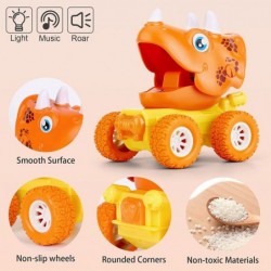 Baby Dinosaur Toy Cars for 1 2 3 Year Old Toddlers 3-Pack Press and Go Dino Trucks for Kids Infants Birthday Gift Toys Vehicl...