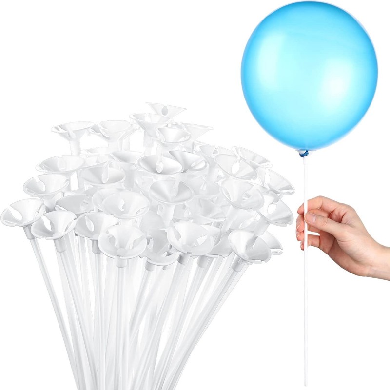 300 Pcs Plastic Balloon Sticks with Cups Reusable Balloon Stand Balloon Holder Sticks for Birthday Party Wedding Anniversary ...