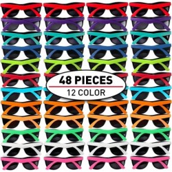 48 Pack 12 Colors Neon Party Sunglasses With Dark Lens 80's Style Colorful Novelty Sunglasses For Party Favors Bulk Pool Part...