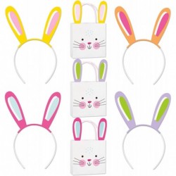 Easter Party Favors Bundle | Treat Bags Bunny Ear Headbands | Easter Sunday Church Event Kid's Birthday Religious-Activity $2...