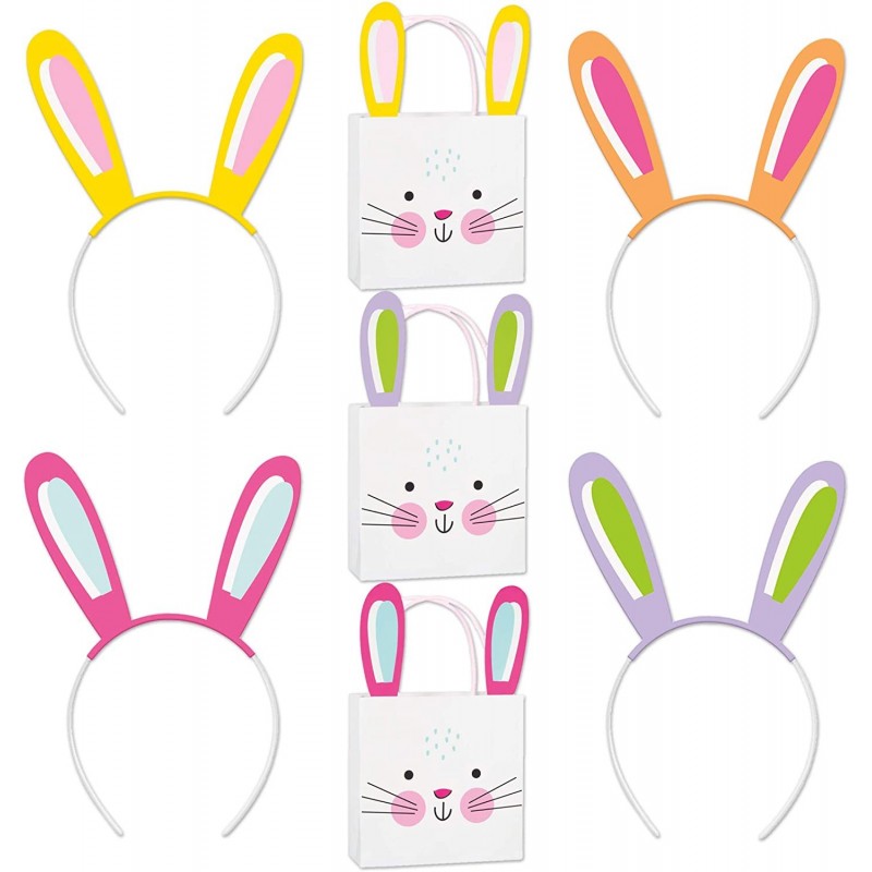 Easter Party Favors Bundle | Treat Bags Bunny Ear Headbands | Easter Sunday Church Event Kid's Birthday Religious-Activity $2...